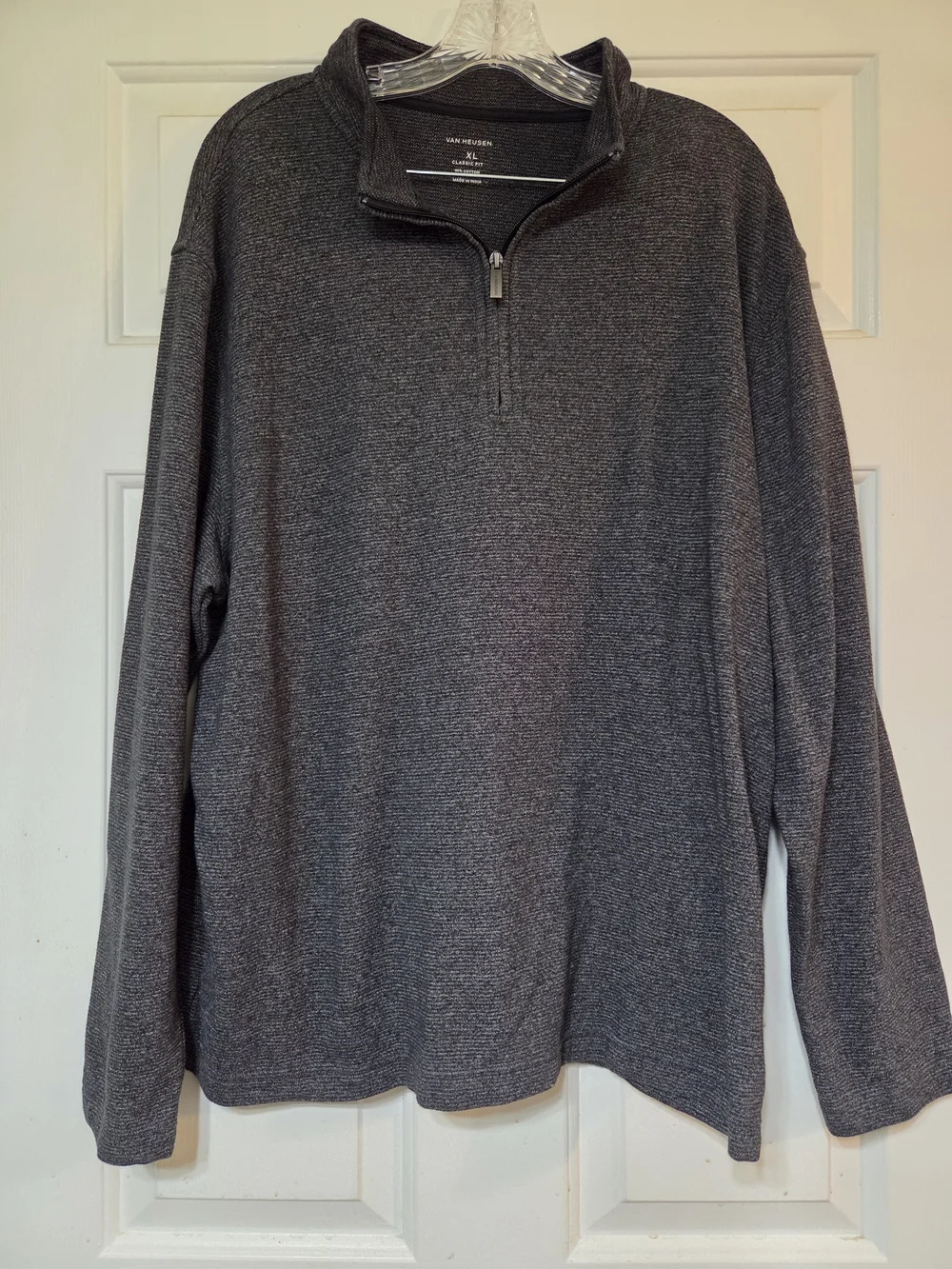 Van Heusen Men's Dark Charcoal Half-Zip Pullover Sweater